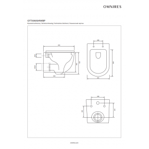OTTAWA COMFORT Cuvette wc suspendue sans bride avec abattant à fermeture  progressive, 54 x 37 cm (OTTAWACMWBP) - OMNIRES