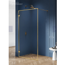Nz4 kabina prysznicowa avexa gold brushed walk-in u 130x200 szkło czyste 6mm active shield 2.0 ramka alu