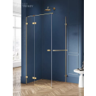 Nz4 kabina prysznicowa avexa gold brushed 1d prostokątna l 110x90x200 szkło czyste 6mm active shield 2.0 wieszak