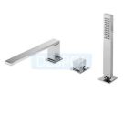 Slim-tres bateria wannowa trzyotworowa; z słuchawka antical (202.639.01): w kolorze chrom, pokrętło