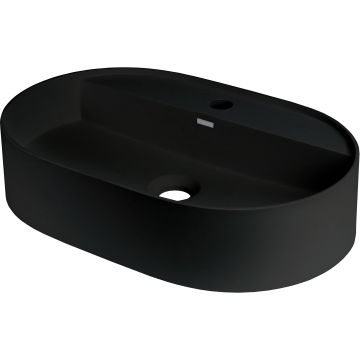 Umywalka silia nero 550x350 mm z miejscem na baterię