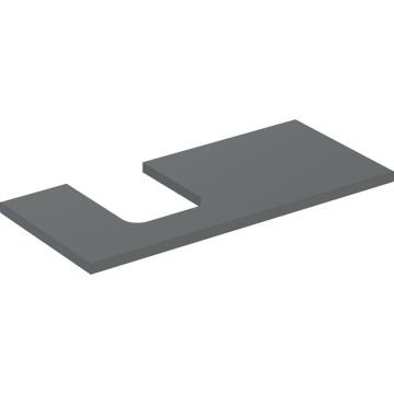 Blat pod umywalkę one z wycięciem, do umywalki nablatowej w kształcie misy: b=104.2cm, lava, lakierowany matowy, przekrój=lewa strona