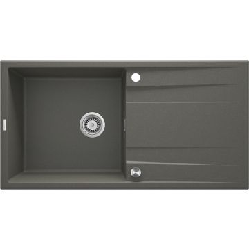 Zlew eridan antracyt metalik granit 1k z/o 1000x520x203, 3,5" + osprzęt space-saver click