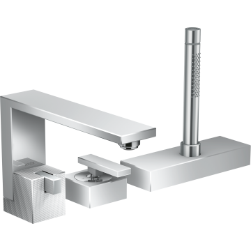Edge 3-otworowa bateria na brzeg wanny, sbox, szlif diamentowy chrom