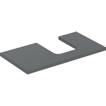 Blat pod umywalkę one z wycięciem, do umywalki nablatowej w kształcie misy: b=89.4cm, lava, lakierowany matowy, przekrój=prawa strona