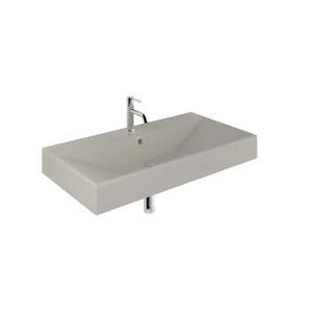 Resa umywalka ceramiczna podwieszana, prostokątna, 101x50, z otworem na baterię, szaro-beżowy mat