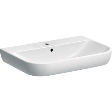 Umywalka smyle: 70x48cm, otwór na baterię=na środku, przelew=widoczny, biały