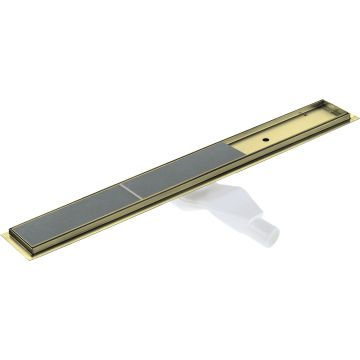 Odpływ liniowy odwracalny złoto szczotkowane ruszt pod płytki/pełny długość 80 cm, syfon
