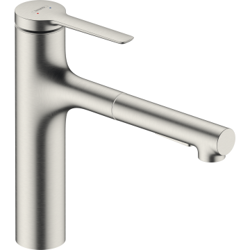 Zesis m33 jednouchwytowa bateria kuchenna 160, wyciągana wylewka, 2jet, sbox lite stal szlachetna finish