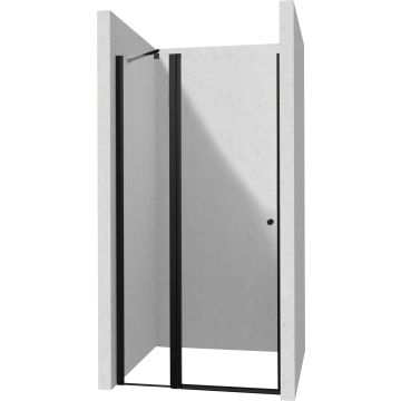 Drzwi uchylne kerria plus nero 120 cm z powłoką, szkło totalwhite