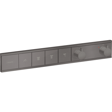 Rainselect bateria termostatyczna do 4 odbiorników, podtynkowa czarny chrom szczotkowany