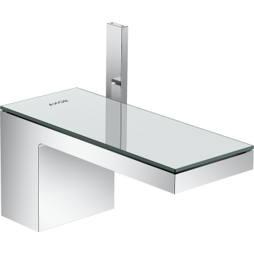Myedition bateria umywalkowa 70 z kompletem odpływowym push-open chrom/szkło lustrzane