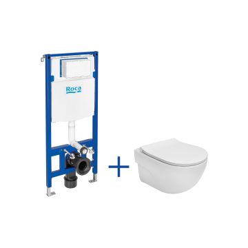 Zestaw podtynkowy duplo one + 48cm miska wc podwieszana meridian compacto rimless z deską slim