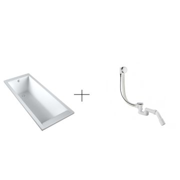 Caldo schedpol wanna akrylowa slim w technologii standardowej, laminowana 160x70x37cm + syfon kludi 2130005n00