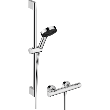 Pulsify select s system prysznicowy 105 3jet relaxation ecosmart z drążkiem 65 cm i termostatyczną baterią ecostat fine, natynkowy chrom