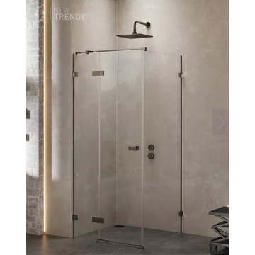 Kabina prysznicowa avexa gunmetal brushed 1d kwadratowa l 100x100x200 szkło czyste 6mm active shield 2.0