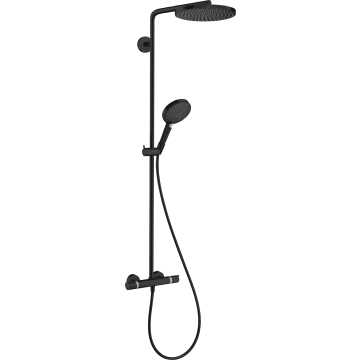 Raindance s komplet prysznicowy 240 1jet powderrain, ecosmart+ z termostatem czarny matowy