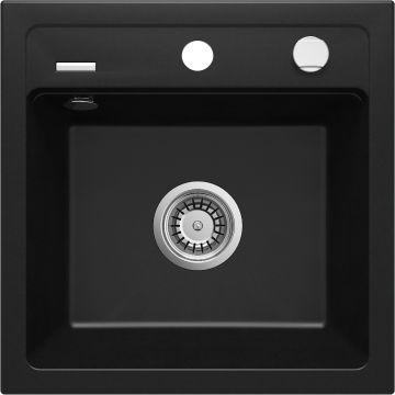 Zlew zorba nero granit 1k b/o 440x440x184 3,5" + osprzęt space-saver