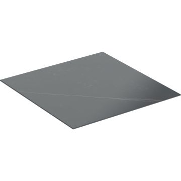 Blat one do szafki bocznej i elementu bocznego, gres szkliwiony: 45x0.4x46.5cm, czarny, imitacja marmuru / matowy