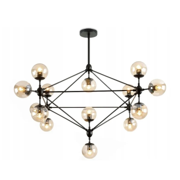 Lampa sufitowa wisząca metal industrial czarna xxl app265-15c