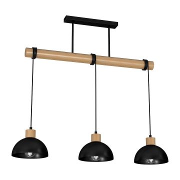 Lampa wisząca erik black/wood 3xe27