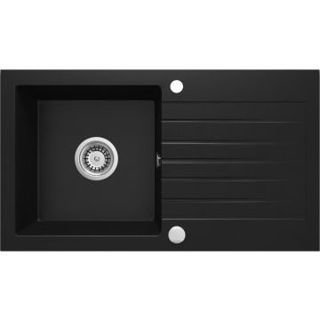Zlew zorba nero granit 1k z/o 760x440x160, 3,5" + osprzęt space-saver