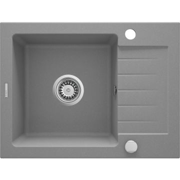 Zlew zorba szary metalik granit 1k z/ko 580x440x164, 3,5" + osprzęt space-saver