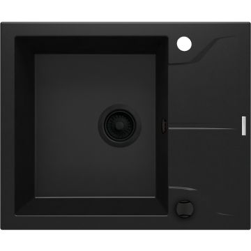 Zlew andante nero granit 1k z/ko 590x490x194, 3,5" + osprzęt space-saver nero
