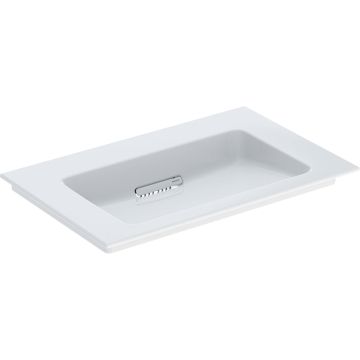 Umywalka meblowa one cleandrain: 75x48cm, otwór na baterię=bez, przelew=bez, umywalka: biały /keratect, pokrywa odpływu: biały błyszczący