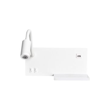 Lampa nocna z półką shelf led 4w+5w+2w lewa biały