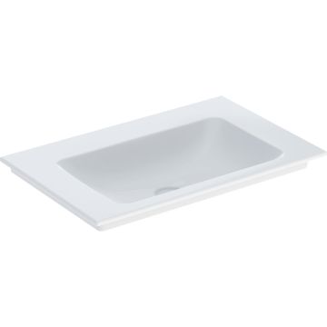Umywalka meblowa one: 75x48cm, otwór na baterię=bez, przelew=bez, biały / keratect