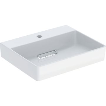 Umywalka mała one cleandrain: 50x41cm, otwór na baterię=na środku, przelew=bez, umywalka: biały /keratect, pokrywa odpływu: biały błyszczący
