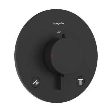 Ecostat comfort s bateria termostatyczna do 2 odbiorników, podtynkowa czarny matowy