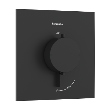 Ecostat comfort e bateria termostatyczna do 1 odbiornika, podtynkowa czarny matowy