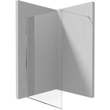 ścianka kerria plus walk in chrom 140 cm z powłoką, szkło totalwhite