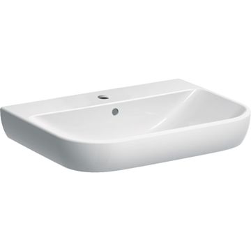 Umywalka smyle: 65x48cm, otwór na baterię=na środku, przelew=widoczny, biały / keratect
