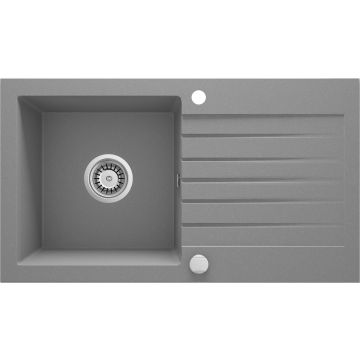 Zlew zorba szary metalik granit 1k z/o 760x440x160, 3,5" + osprzęt space-saver