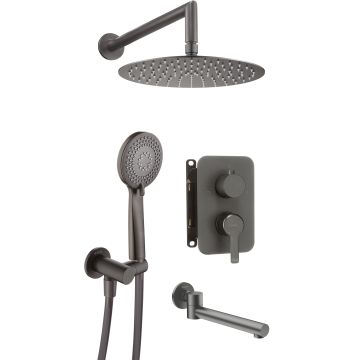 Komplet podtynkowy wannowy arnika titanium z boxem mieszaczowym