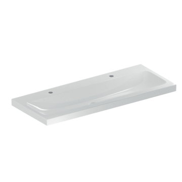 Umywalka icon light: 120x48cm, otwór na baterię=lewa i prawa strona, przelew=bez, biały