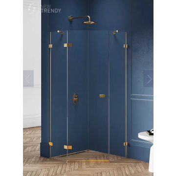 Kabina prysznicowa avexa gold brushed 1d pięciokątna p 80x80x200 szkło czyste 6mm active shield 2.0