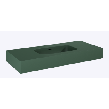 Umywalka dimple 100 ścienna, marmur forest green matt