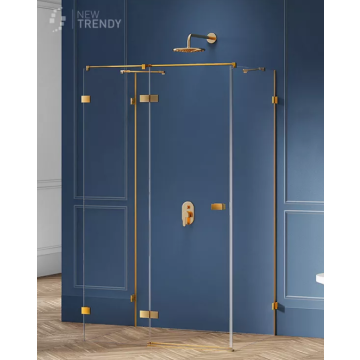 Kabina prysznicowa avexa gold brushed 1d kwadratowa przyścienna l 80x80x200 szkło czyste 6mm active shield 2.0