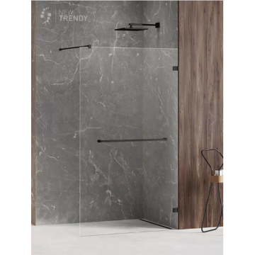 Nz4 kabina prysznicowa avexa black walk-in u 160x200 szkło czyste 8mm active shield 2.0 wieszak