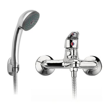 Smile bateria wannowa z zestawem natryskowym, chrom