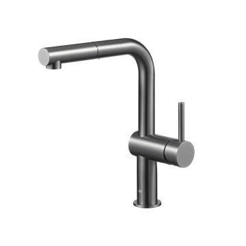 Duero edge bateria kuchenna stojąca z wyciąganą wylewką, pvd gun metal grey