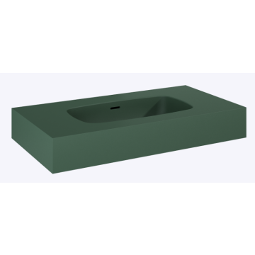 Umywalka dimple 80 ścienna, marmur forest green matt