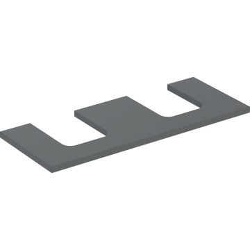 Blat pod umywalkę one z wycięciem, do umywalki nablatowej w kształcie misy: b=119cm, lava, lakierowany matowy, przekrój=lewa i prawa strona