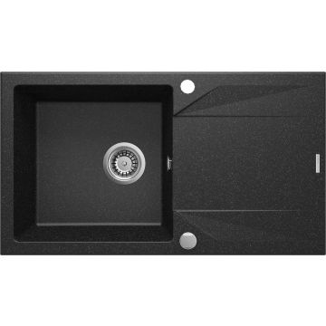 Zlew evora grafit granit 1k z/o 780x440x193, 3,5" + osprzęt space-saver