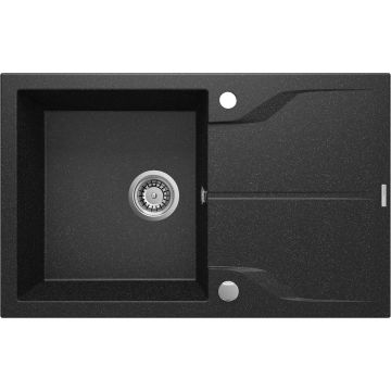 Zlew andante grafitowy granit 1k z/o 780x490x194, 3,5" + osprzęt space-saver