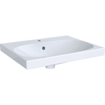 Umywalka acanto: 60x48cm, otwór na baterię=na środku, przelew=widoczny, biały / keratect